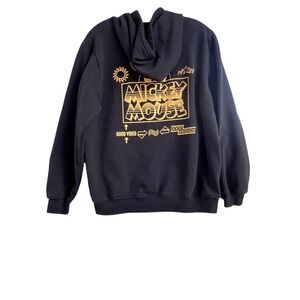 Neff x Disney Mickey Mouse Hoodie Mens Large Black Yellow Graphic Pullover L